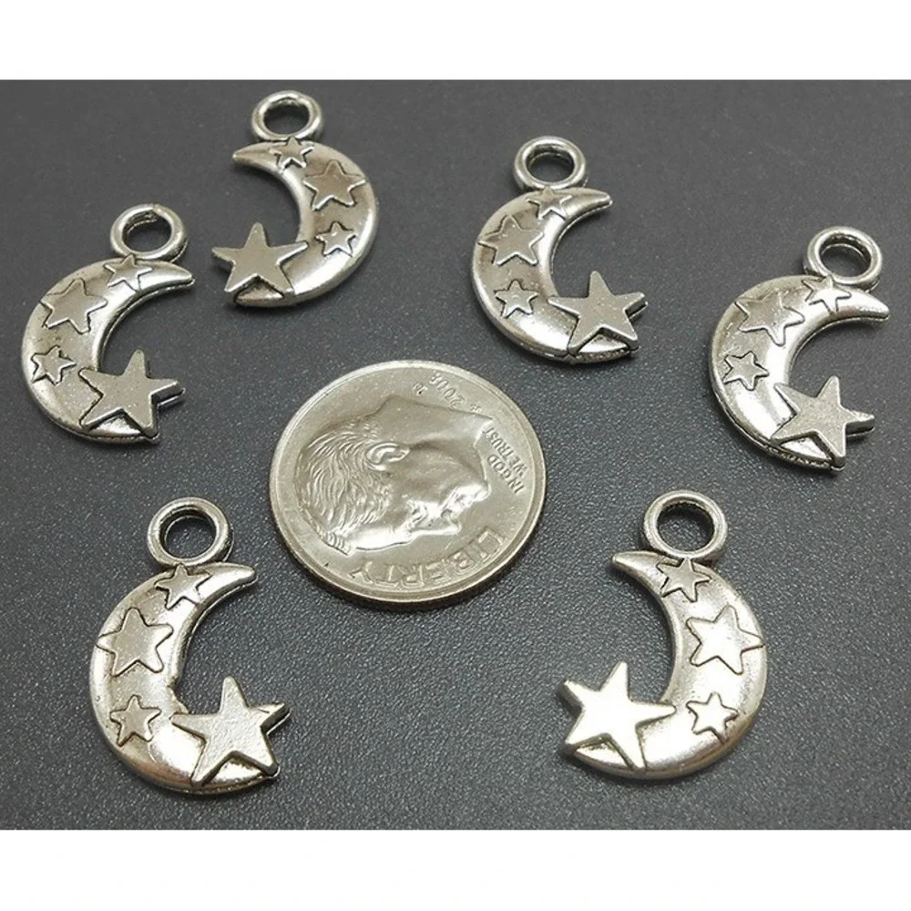 8pcs Moon & Stars Charms,‎ jewelry making supplies